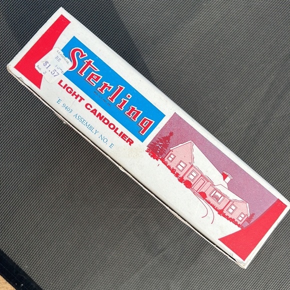 Christmas Vintage Sterling 3 Light Plastic Candolier in Original Box- Works - Picture 11 of 14